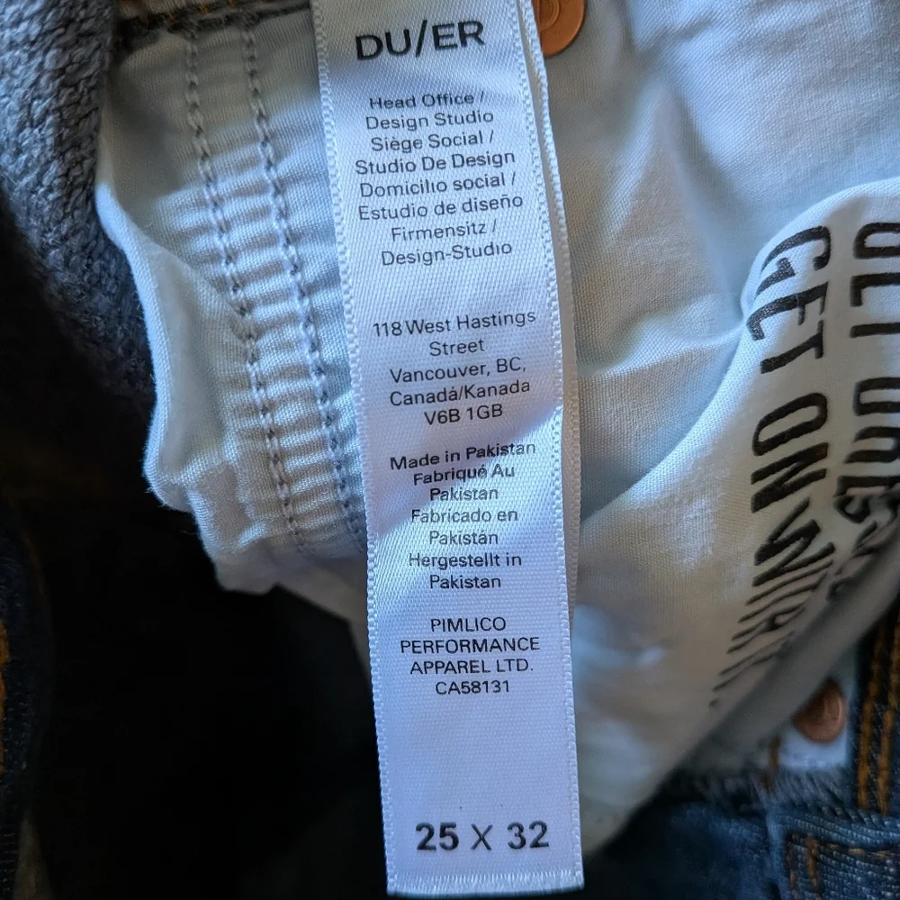 DU/ER Jeans Men's 25X32 Skinny Dark Wash
